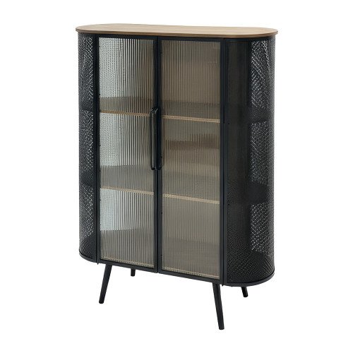 دولاب بوفيه صالة مودرن بأبواب زجاجية 110 سم