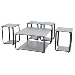 طقم طاولات خدمة 5 قطع 2 دور خشب رمادي طقم طاولات خدمة 5 قطع 2 دور خشب رمادي