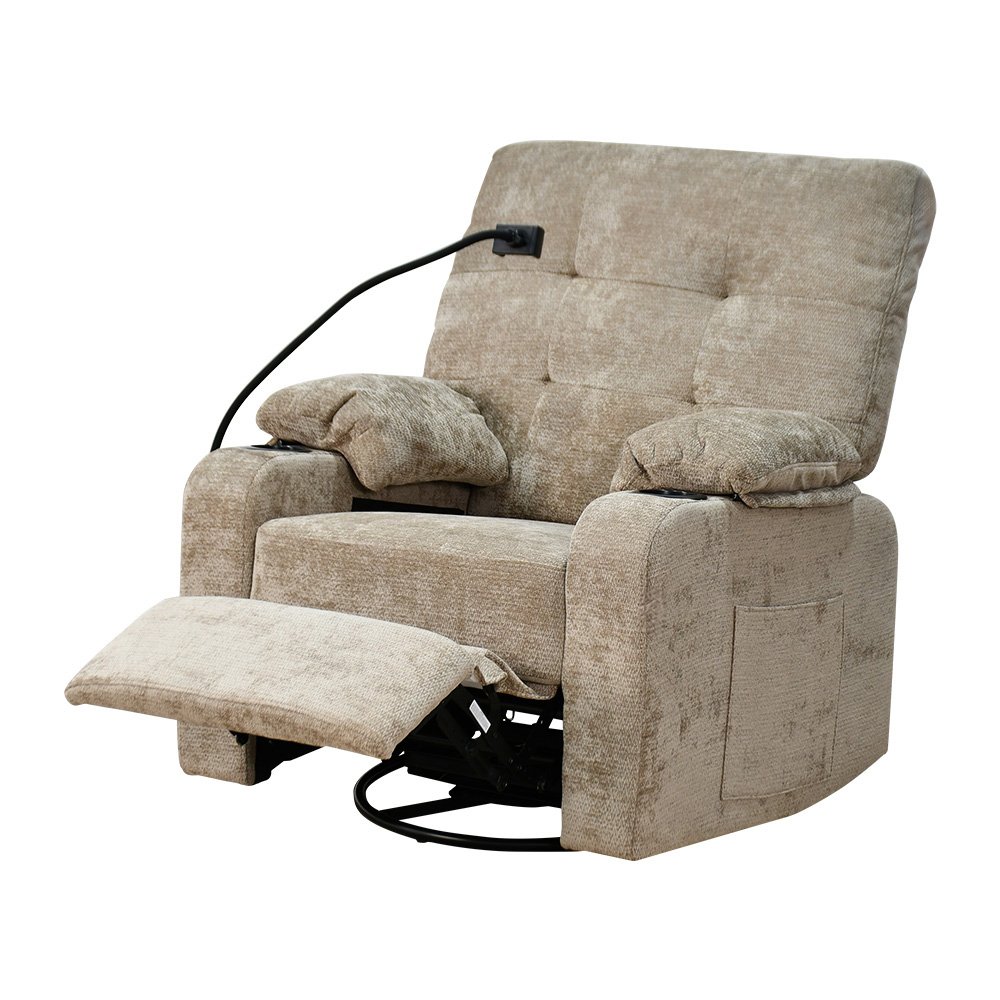 كرسي استرخاء فخم هزاز دوار مع حامل جوال كوفي