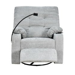 كرسي استرخاء فخم هزاز دوار مع حامل جوال رمادي