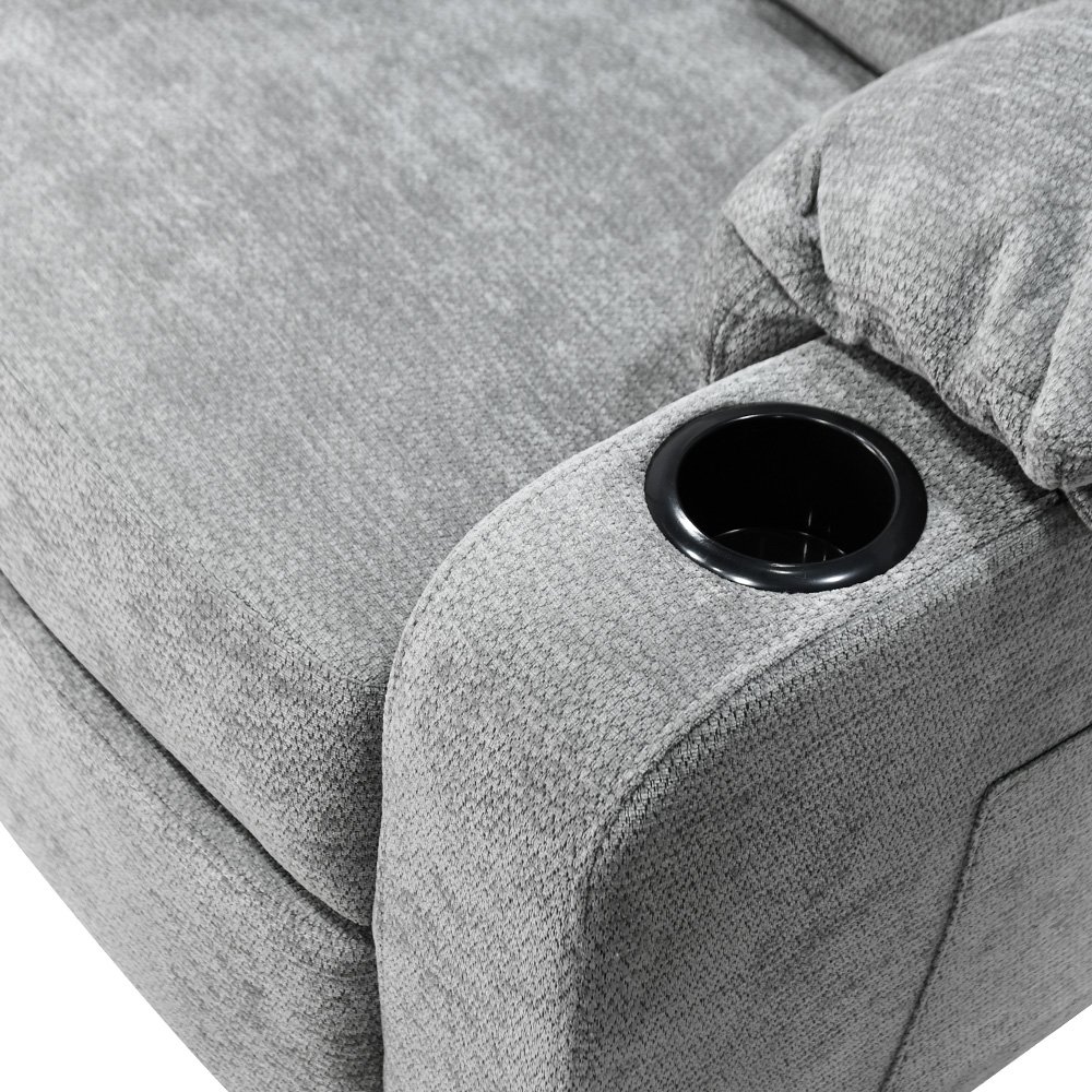 كرسي استرخاء فخم هزاز دوار مع حامل جوال رمادي