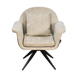 كرسي مفرد مودرن قماشي بقاعدة معدنية كوفي