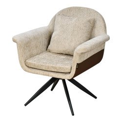 كرسي مفرد مودرن قماشي بقاعدة معدنية كوفي