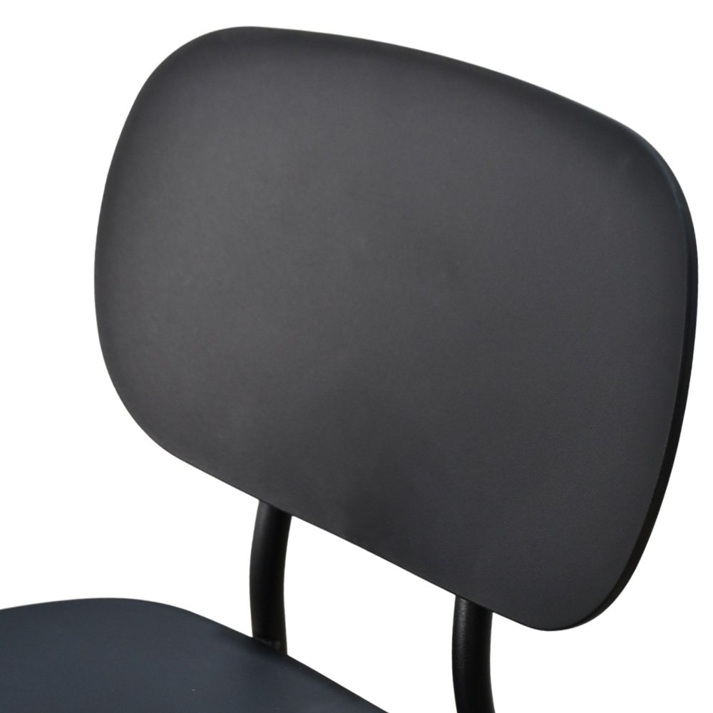 كرسي بار بلاسيتك بأرجل معدنية أسود