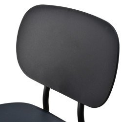 كرسي بار بلاسيتك بأرجل معدنية أسود