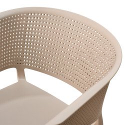 كرسي مفرد خارجي بلاستيك عملي بيج