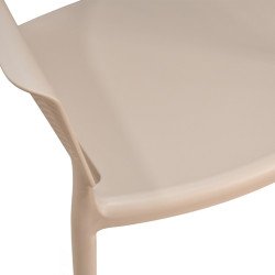 كرسي مفرد خارجي بلاستيك عملي بيج