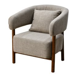 كرسي مفرد فخم قماش بهيكل خشبي مودرن