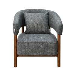 كرسي مفرد فخم قماش بهيكل خشبي مودرن