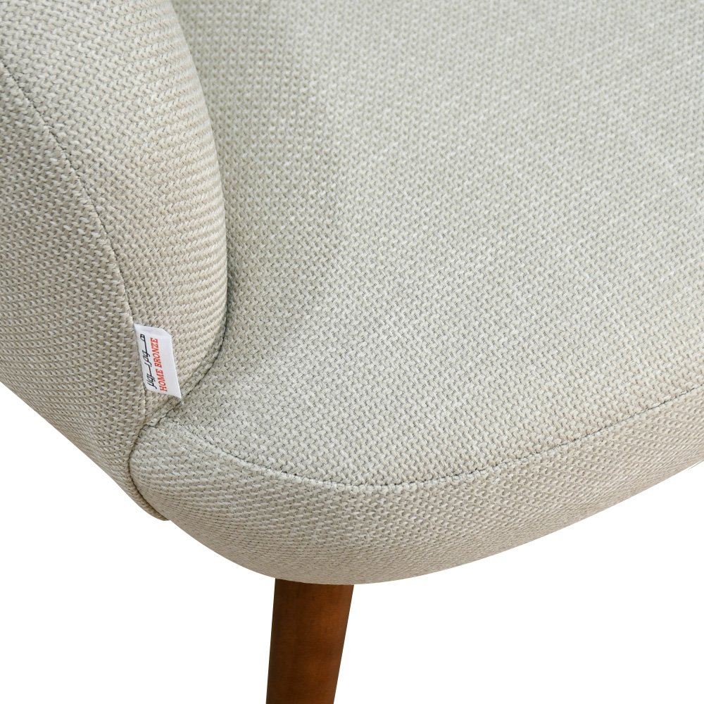 كرسي مفرد فخم قماش بأرجل خشب مودرن بيج كرسي مفرد فخم قماش بأرجل خشب مودرن بيج