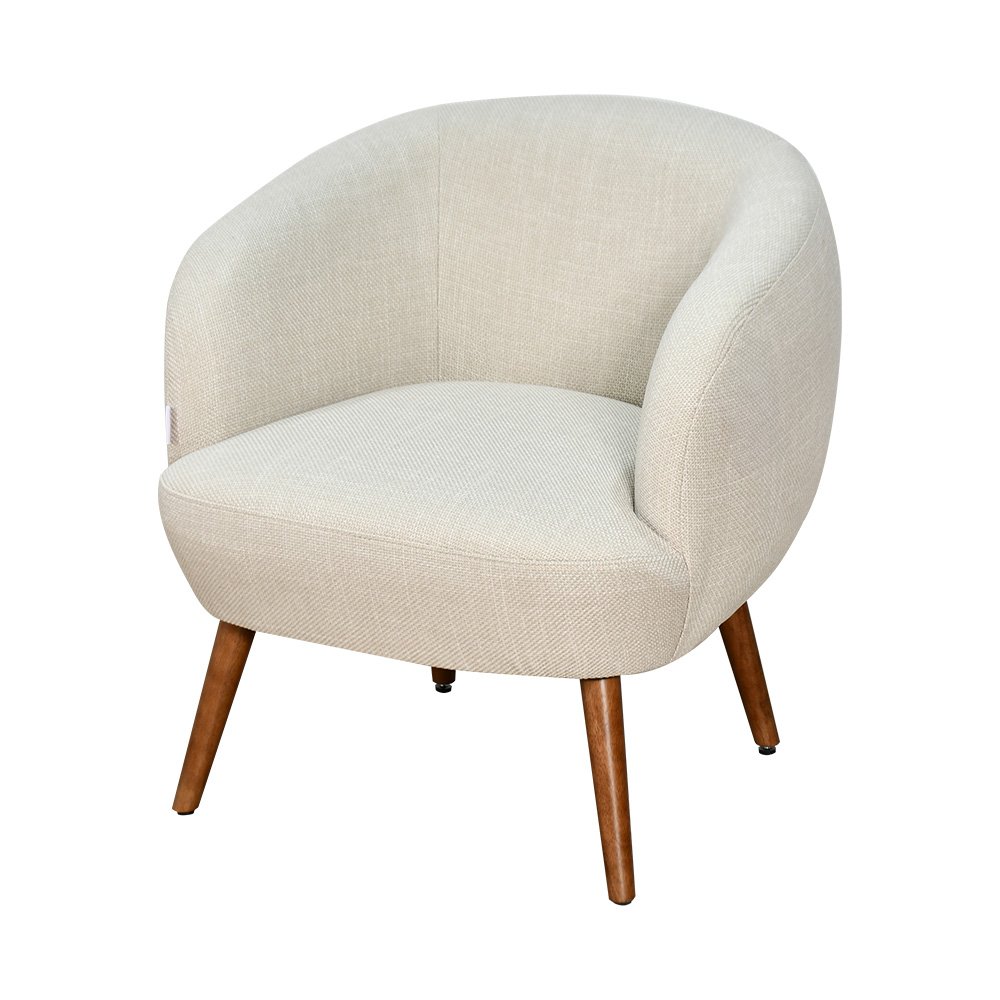 كرسي مفرد فخم قماش بأرجل خشب مودرن بيج كرسي مفرد فخم قماش بأرجل خشب مودرن بيج