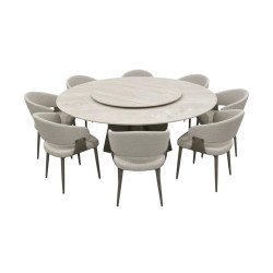 طاولة طعام سطح سيراميك دوار فاخر 8 كراسي