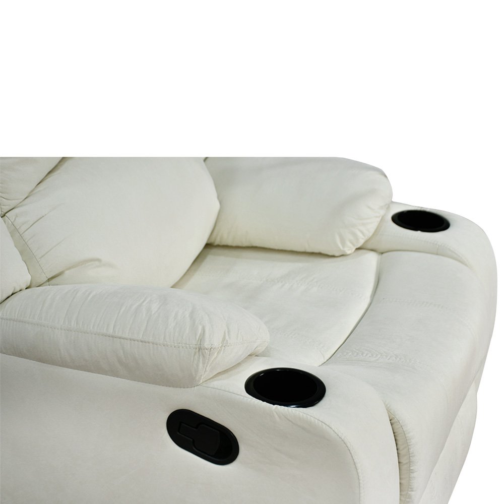 كرسي استرخاء فاخر قماش بحامل جوال اوف وايت