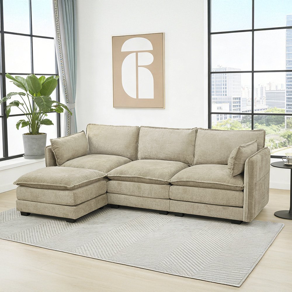 كنبة زاوية مودرن قماش عملية كوفي