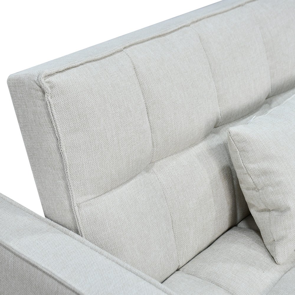 كنبة زاوية قماش مودرن بتصميم عصري بيج