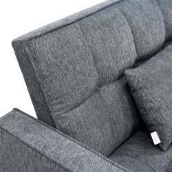 كنبة زاوية قماش مودرن بتصميم عصري رمادي غامق