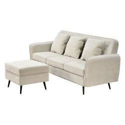 كنبة مودرن 3 مقاعد قماش مع صندوق تخزين