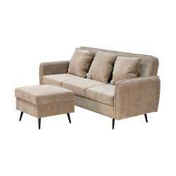 كنبة مودرن 3 مقاعد قماش مع صندوق تخزين