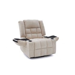 كرسي استرخاء فخم هزاز دوار قماشي مودرن بيج كرسي استرخاء فخم هزاز دوار قماشي مودرن بيج