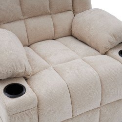 كرسي استرخاء فخم هزاز دوار قماشي مودرن بيج كرسي استرخاء فخم هزاز دوار قماشي مودرن بيج