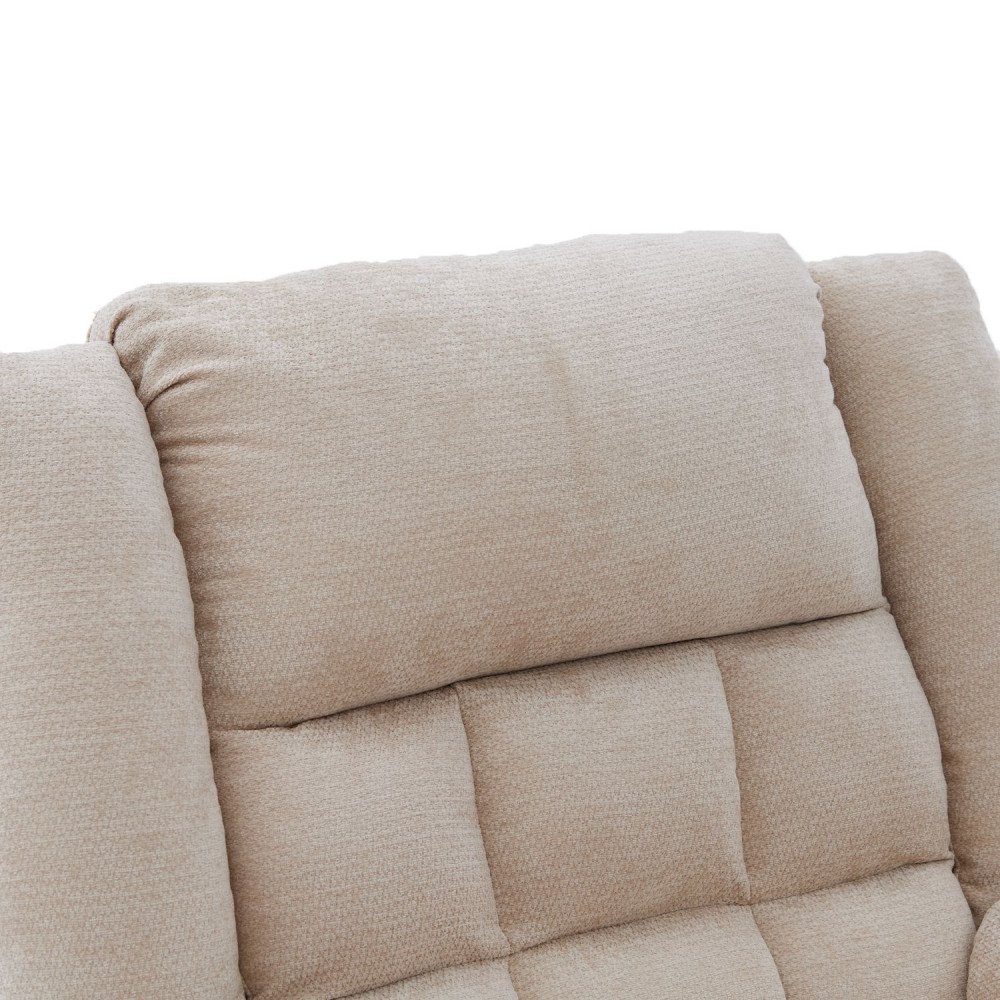 كرسي استرخاء فخم هزاز دوار قماشي مودرن بيج كرسي استرخاء فخم هزاز دوار قماشي مودرن بيج