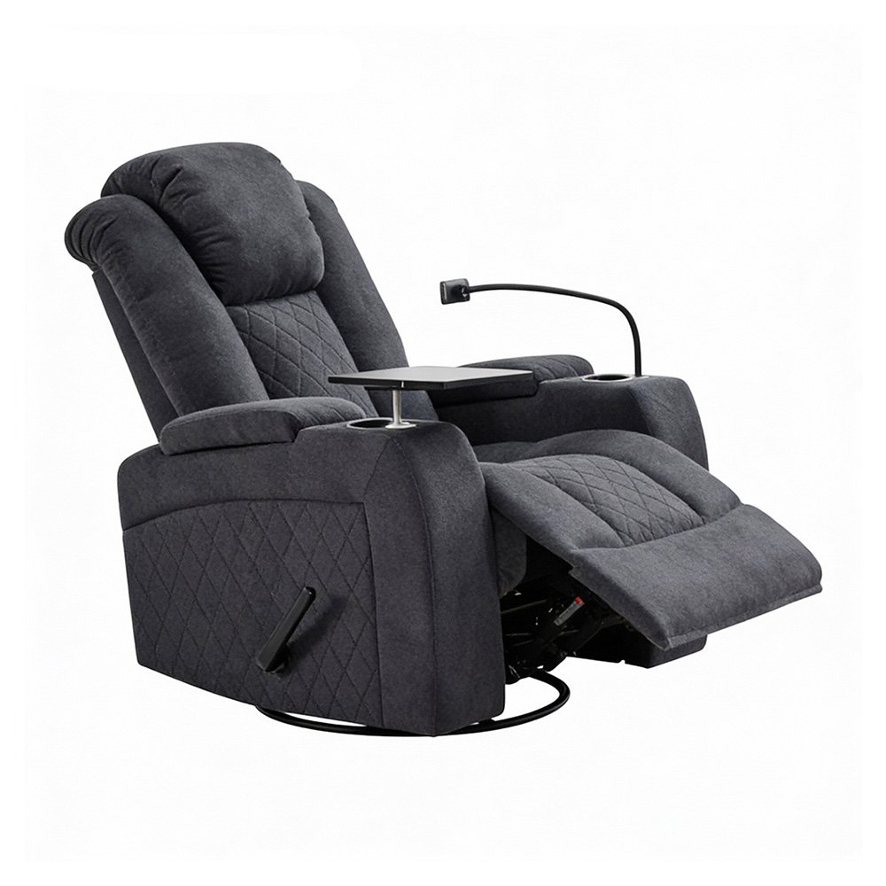 كرسي استرخاء هزار دوار بحامل جوال مع رف طاولة كرسي استرخاء هزار دوار بحامل جوال مع رف طاولة