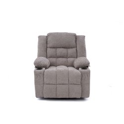 كرسي استرخاء فخم هزاز دوار قماشي مودرن رمادي