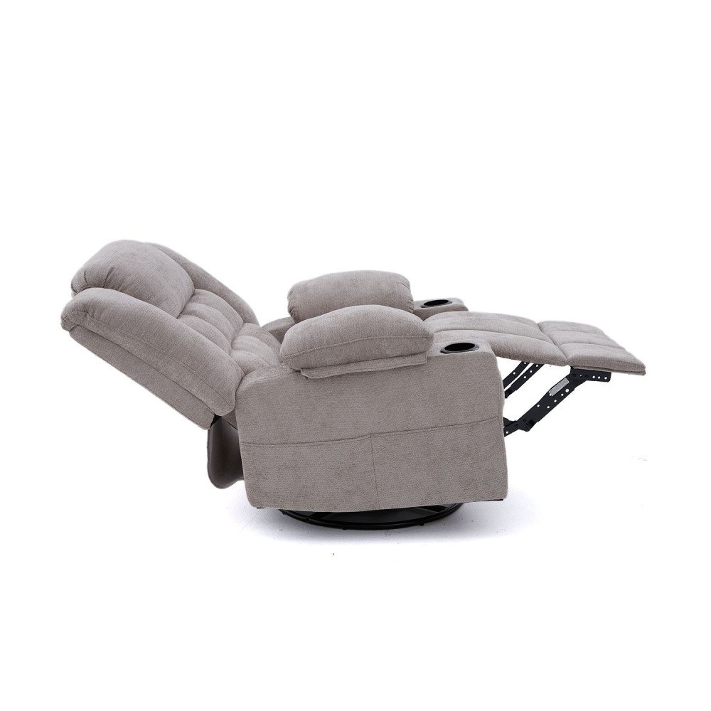 كرسي استرخاء فخم هزاز دوار قماشي مودرن رمادي كرسي استرخاء فخم هزاز دوار قماشي مودرن رمادي