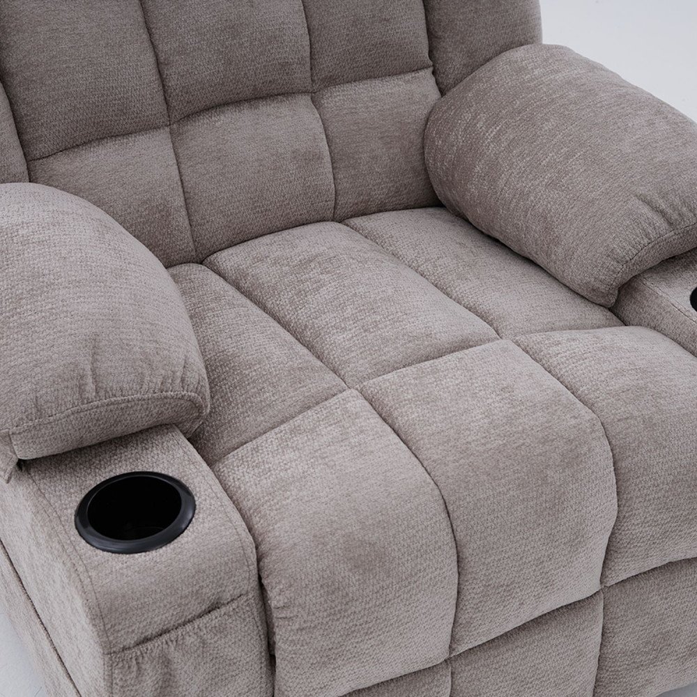 كرسي استرخاء فخم هزاز دوار قماشي مودرن رمادي كرسي استرخاء فخم هزاز دوار قماشي مودرن رمادي