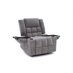 كرسي استرخاء فخم هزاز دوار قماشي مودرن رمادي