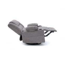 كرسي استرخاء فخم هزاز دوار قماشي مودرن رمادي