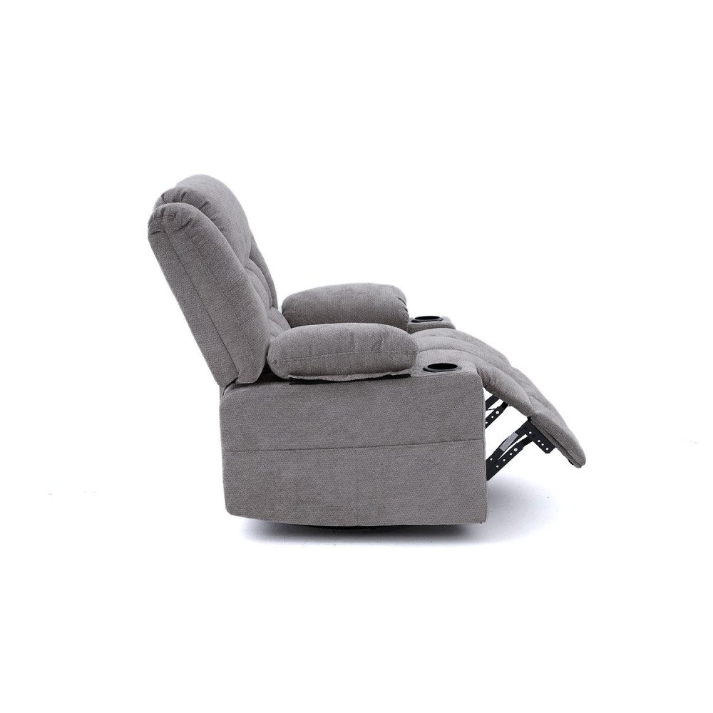 كرسي استرخاء فخم هزاز دوار قماشي مودرن رمادي