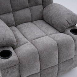 كرسي استرخاء فخم هزاز دوار قماشي مودرن رمادي