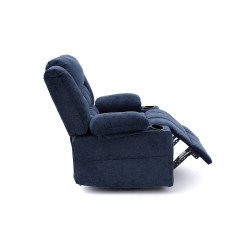 كرسي استرخاء فخم هزاز دوار قماشي مودرن أزرق