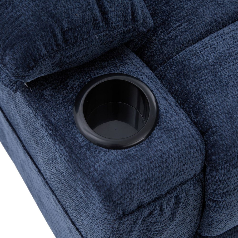 كرسي استرخاء فخم هزاز دوار قماشي مودرن أزرق