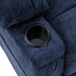 كرسي استرخاء فخم هزاز دوار قماشي مودرن أزرق