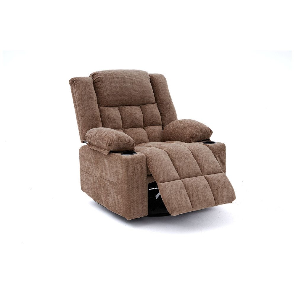 كرسي استرخاء فخم هزاز دوار قماشي مودرن كوفي