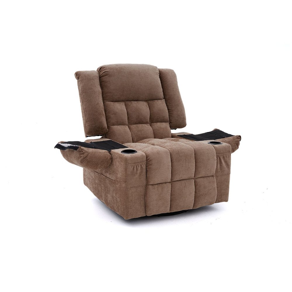 كرسي استرخاء فخم هزاز دوار قماشي مودرن كوفي