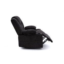 كرسي استرخاء فخم هزاز دوار قماشي مودرن أسود كرسي استرخاء فخم هزاز دوار قماشي مودرن أسود