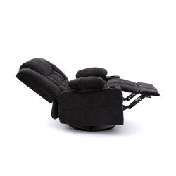 كرسي استرخاء فخم هزاز دوار قماشي مودرن أسود كرسي استرخاء فخم هزاز دوار قماشي مودرن أسود