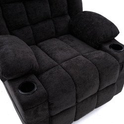 كرسي استرخاء فخم هزاز دوار قماشي مودرن أسود كرسي استرخاء فخم هزاز دوار قماشي مودرن أسود