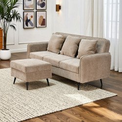 كنبة مودرن 3 مقاعد قماش مع صندوق تخزين