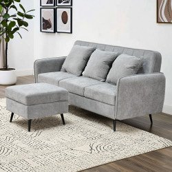 كنبة مودرن 3 مقاعد قماش مع صندوق تخزين