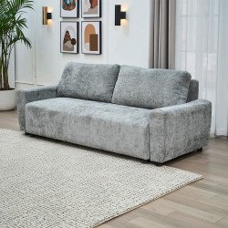 كنبة 3 مقاعد قابلة للتعديل إلى سرير رمادي