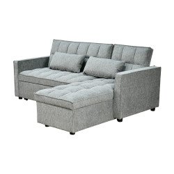 كنبة زاوية قماش مودرن بتصميم عصري رمادي