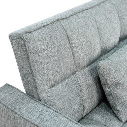 كنبة زاوية قماش مودرن بتصميم عصري رمادي