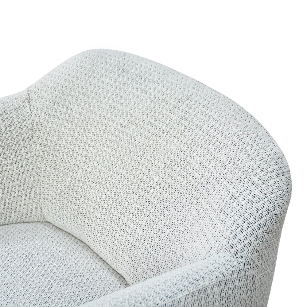 كرسي مفرد فخم قماش بوكليه مودرن بأرجل معدنية بيج