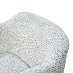 كرسي مفرد فخم قماش بوكليه مودرن بأرجل معدنية بيج