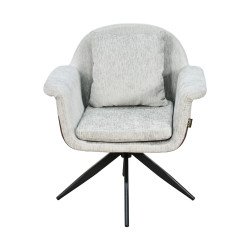 كرسي مفرد مودرن قماشي بقاعدة معدنية