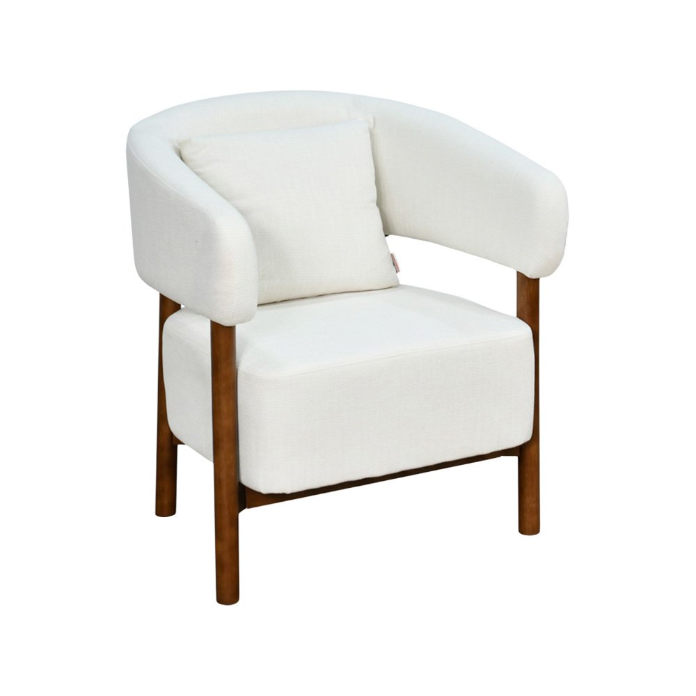 كرسي مفرد فخم قماش بهيكل خشبي مودرن